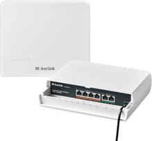 "MokerLink" 6 prievadų POE jungiklis lauke 4 POE+ prievadai 2 šakotuvai 10/100Mbps 78W IEEE802.3af/at Oro sąlygoms atsparus nevaldomas "Plug and Play" jungiklis be ventiliatoriaus