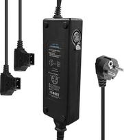 "Moman Tap2C" dvigubas D-Tap įkroviklis su 4 kontaktų XLR nuolatinės srovės išvestimi, V-Mount akumuliatoriaus / auksinio laikiklio akumuliatoriaus įkroviklis su 2 x D-Tap maitinimo laidu, suderinamas su DSLR fotoaparatu [DC 16.8V/4A]