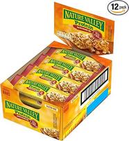 "Nature Valley" baltyminis sūdytos karamelės riešutų batonėlis su žemės riešutais ir migdolais, užkandis mokyklai ir kelionėms, fitnesui ir sportui, sveika duona, be glitimo, 12 x 40 g