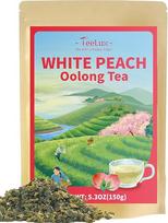 "TeeLux White Peach Oolong Tea Loose", 150 g, veganiška, sodraus persikų skonio, saldi ir gaivi, natūrali arbata