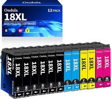 18XL spausdintuvo kasetės, suderinamos su "Epson 18", skirtos "Epson XP 322 XP-305 XP-215 XP-225 XP-412 XP-422 XP-325 XP-312 XP-315 XP-205 XP-415 XP-425 (12 vnt.)
