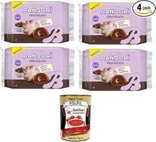 Bauli Pandori' Cioccolato Pandorì Šokoladiniai minkšti makaronai Pandoro, itališkų pyragaičių patiekalas, tradicinis Pandora menas, 4 x 178 g + itališka gurmaniška Polpa 400 g