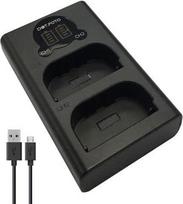 DMW-BLK22 Doppel USB LCD Ladegerät (DMW-BTC15 typ) für Panasonic Lumix DC-S5, S5II, S5IIX, GH5, GH5S, GH5II, GH6, G9II