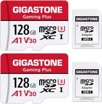 GIGASTONE Gaming Plus 128GB MicroSDXC atminties kortelė, skirta "Nintendo Switch" 1, iki 100/50MB/s. UHS-I A1 U3 V30 10 klasės, 4K UHD vaizdo įrašų "Micro SD" kortelė