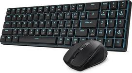 Redragon BS8773 Kabelloses Gaming-Tastaturen & -Mäuse Combos, 78 Tasten, 2,4 GHz, mechanische Tastatur mit braunen Schaltern, schlankem, kompaktem Design blauer Hintergrundbeleleuchtung, Maus 2400 DPI
