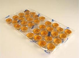 Užkandžių tartaletės "Mini Tomato Basil", apvalios, 4,2 cm skersmens, sūrios, 1,02 kg, pakuotė po 160 vnt.