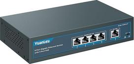 YuanLey 5 prievadų Gigabit PoE komutatorius su 4 PoE prievadais, 802.3af/at 78W integruotas maitinimas, be ventiliatoriaus, nevaldomas Plug & Play