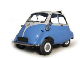 PRE-ORD3R Minichamps Modeliukas 1/18 1955 BMW Isetta, blue/white