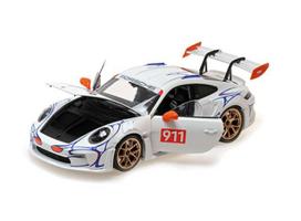 PRE-ORD3R Minichamps Modeliukas 1/18 2023 Porsche 911 (992) GT3RS, white/orange