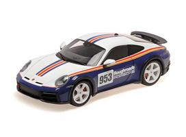 PRE-ORD3R Minichamps Modeliukas 1/18 2022 Porsche 911 Dakar Roughroads, blue/white/red