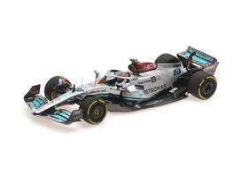PRE-ORD3R Minichamps Modeliukas 1/43 2022 Mercedes-AMG PETRONAS W13 George Russell Miami GP, silver/blue