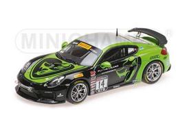 PRE-ORD3R Minichamps Modeliukas 1/43 2017 Porsche Cayman GT4 Clubsport MR #14 Nate Stacy Pirelli World Challenges GTS *Resin Series*, black/green