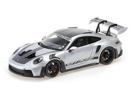 PRE-ORD3R Minichamps Modeliukas 1/87 2024 Porsche 911 (992) GT3 RS, silver with weissach package/black wheels