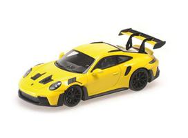 PRE-ORD3R Minichamps Modeliukas 1/87 2024 Porsche 911 (992) GT3 RS, yellow with black wheels