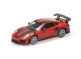 PRE-ORD3R Minichamps Modeliukas 1/87 2018 Porsche 911 GT2 RS, red/carbon stripes