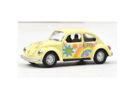 PRE-ORD3R NOREV Modeliukas 1/64 1973 Volkswagen Beetle 1303 "Peace and Love", yellow/rainbow