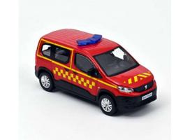 PRE-ORD3R NOREV Modeliukas 1/43 2019 Peugeot Rifter *Pompiers*, red with side square yellow deco
