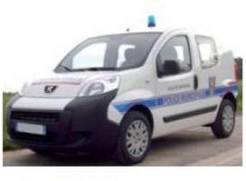 PRE-ORD3R NOREV Modeliukas 1/43 2009 Peugeot Bipper, "Police Municipale", white/blue