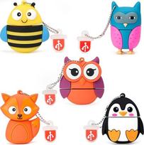 "BorlterClamp" 5 vnt. 32GB USB atminties kortelių atmintinė "Cute Animal Patterns" dovana studentams ir vaikams