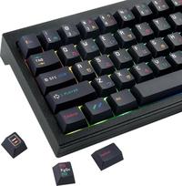 "JakeTsai" juodi klavišų dangteliai 151 klavišų dažų sublimacijos "Cherry" profilio klavišų dangtelių rinkinys, skirtas "Cherry MX" jungikliams ISO/ANSI išdėstymo mechaninėms klaviatūroms