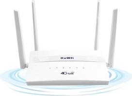 "KuWFi" atrakintas 4G LTE "Cat 4" modemas maršrutizatorius su SIM kortelės lizdu, "WiFi Dual-Band AC750", 4G "Cat4" iki 150Mbps, 3 prievadai, 4 "WiFi" antenos, "PoE" adapteris, VPN, "Plug and Play", 32 "WiFi" įrenginiai