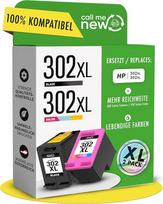 302XL spausdintuvo kasetės - suderinamos su HP 302 spausdintuvo kasetėmis / HP 302 XL juodos ir spalvotos - XL serijos išmaniosios mikroschemos, skirtos "DeskJet 3630", "Envy 4525", "OfficeJet 5230" - 2