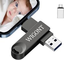 64GB USB atmintinė "iPhone" Atminties kortelė Išorinė atmintinė, kurioje galima saugoti daugiau nuotraukų ir vaizdo įrašų, suderinama su i0S / C tipo / USB prievadu. 3 in 1 atminties kortelė mobiliajam telefonui su atskiru C tipo adapteriu.