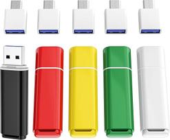 ABLAZE 2GB USB atmintinė, 5 vnt. su C tipo adapteriais, USB atmintinės, 2GB atmintinės, skirtos kompiuteriui, išmaniajam telefonui ir kompiuteriui