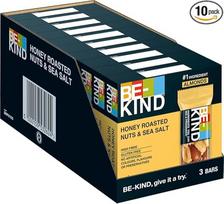 BE-KIND Medus, skrudinti riešutai ir jūros druska 3 pakuotės 10 x 3 x 30 g I Riešutų batonėlis I Batonėlis I Be glitimo