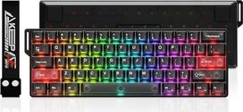 DAREU COOL60 8K Hz Rapid Trigger magnetinė žaidimų klaviatūra, 60 % laidinė klaviatūra su pusiau permatomais klavišais, 15 RGB režimų, 0,01 mm RT tikslumas, reguliuojamas suveikimas, skirta PC/Mac (juoda)