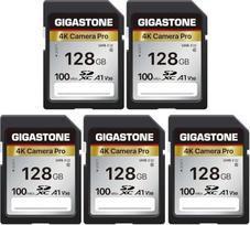 GIGASTONE 4K Camera Pro 128GB SDXC atminties kortelė su iki 100MB/s sparta, skirta "Canon" skaitmeniniams fotoaparatams, 4K UHD vaizdo įrašymui UHS-I U3 V30 10 klasės