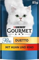 GOURMET Perle Duetto drėgnas maistas katėms su vištiena ir jautiena, 26 vnt. (26 x 85 g)