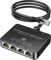 KiWiBiRD LAN jungiklis 4 prievadai, LAN skirstytuvas nuo 1 iki 4, LAN skirstytuvas nuo 1 iki 4 1000Mbps RJ45 tinklo interneto kabelių jungiklis Cat 8 7 6 5, suderinamas su maršrutizatoriumi TV dėžutė PC Nešiojamasis kompiuteris PS5 Xbox Spausdintuvas
