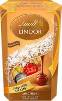 Lindt šokolado rutuliukų mišinys LINDOR | 375 g Cornet | Šokoladiniai rutuliukai su švelniu tirpstančiu įdaru | Pieno, baltojo, tamsaus ir lazdyno riešutų mišinys | Šokoladinė dovana | Šokoladinė dovana