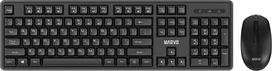 MARVO WS005-BK belaidės klaviatūros ir pelės rinkinys, angliškas QWERTY išdėstymas, žaidimų ir biuro membraninė klaviatūra, 1600 DPI pelė, juoda