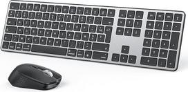 OMOTON Kabelinė "Bluetooth" skambutis ir klaviatūra "Mac", skambutis ir klaviatūra, su 3 "Bluetooth" kanalais, skirta "Apple Mac Pro/Mini", "MacBook Pro/Air", "iMac", "iMac Pro", "iMac Pro", prancūziškas AZERTY