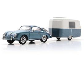 PRE-ORD3R Schuco Modeliukas 1/43 Porsche 356 Coupe + Eriba Puck, blue
