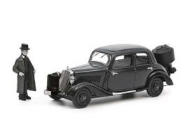 PRE-ORD3R Schuco Modeliukas 1/43 Mercedes Benz 170V wood burner + figuur, black