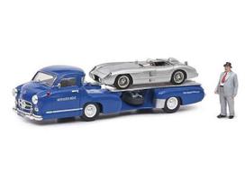 PRE-ORD3R Schuco Modeliukas 1/43 Mercedes Benz Blue Wonder + MB 300SLR & figure, blue/silver