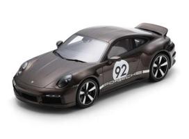 Schuco Modeliukas 1/12 2023 Porsche 911 (992) Sport C. Heritage des, black metallic