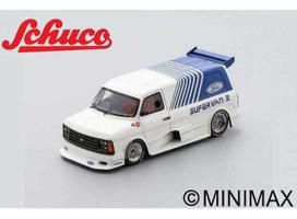 PRE-ORD3R Schuco Modeliukas 1/18 1984 Ford Transit Supervan 2, white/blue