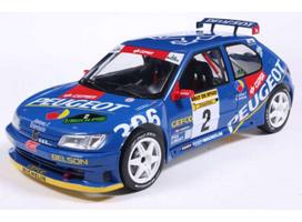 PRE-ORD3R Solido Modeliukas 1/18 1997 Peugeot 306 Maxi #2 Ascona/Billmaier Rally de Aviles, blue