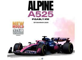 PRE-ORD3R Solido Modeliukas 1/18 2025 Alpine A525 #10 Pierre Gasly GP Bahrain Formule 1, pink/blue
