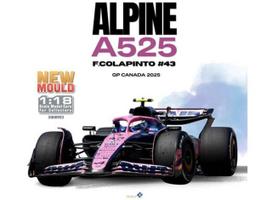 PRE-ORD3R Solido Modeliukas 1/18 2025 Alpine A525 #43 Franco Colapinto GP Canada Formule 1, pink/blue