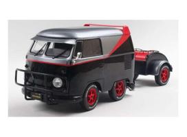 PRE-ORD3R Solido Modeliukas 1/18 2024 Volkswagen T1 Kool Kombi with trailer *The A-team*, black/red