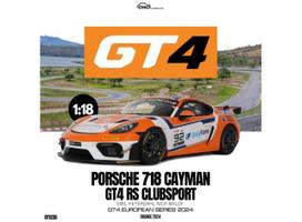 PRE-ORD3R OttOmobile Miniatures Modeliukas 1/18 2024 Porsche 718 Cayman GT4 RS Clubsport #92 Emil Heyerdahl/Nick Maloy GT4 European Series *Resin series*, white/orange