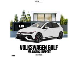 PRE-ORD3R OttOmobile Miniatures Modeliukas 1/18 2024 Volkswagen Golf MK.8 GTI Clubsport *Resin series*, pure white