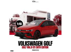 PRE-ORD3R OttOmobile Miniatures Modeliukas 1/18 2024 Volkswagen Golf MK.8 GTI 50th Edition *Resin series*, tornado red