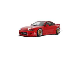 PRE-ORD3R OttOmobile Miniatures Modeliukas 1/18 2014 Nissan Silvia S15 Rocket Bunny *Resin series*, Nissan red