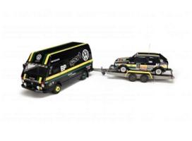 PRE-ORD3R OttOmobile Miniatures Modeliukas 1/18 1978 Volkswagen LT35 With Golf Gti MK1 Gr.2 *Resin series*, black/green/yellow